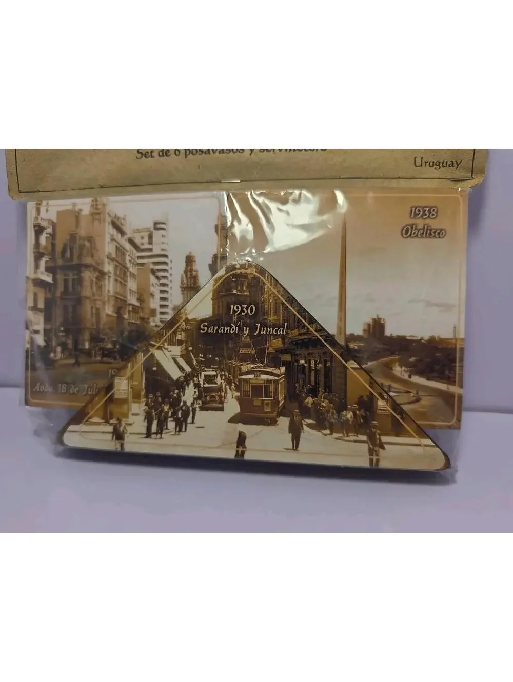 NIP Vintage 6 Coasters. Set De 6 Posavasos Y Servilletero Uruguay 1930's
